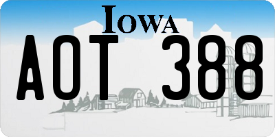 IA license plate AOT388