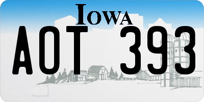 IA license plate AOT393