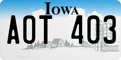IA license plate AOT403