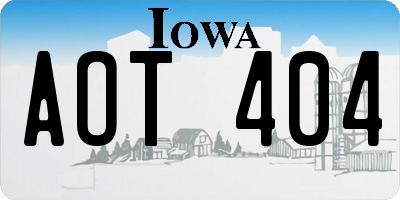 IA license plate AOT404
