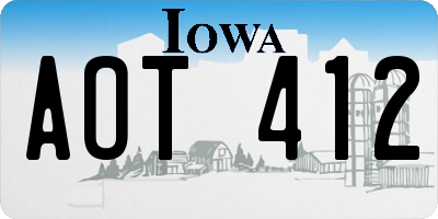 IA license plate AOT412
