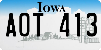 IA license plate AOT413