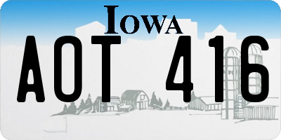 IA license plate AOT416