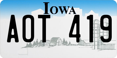 IA license plate AOT419