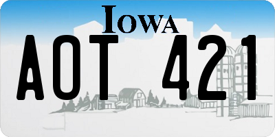 IA license plate AOT421