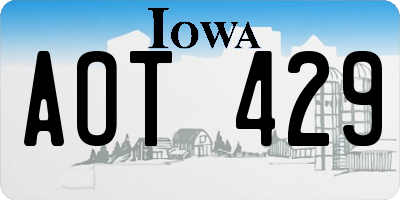 IA license plate AOT429