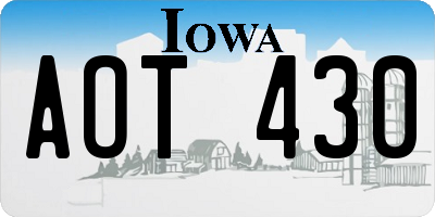IA license plate AOT430
