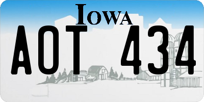 IA license plate AOT434