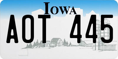 IA license plate AOT445