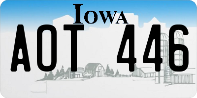 IA license plate AOT446