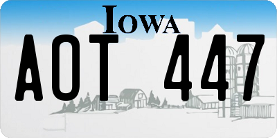 IA license plate AOT447