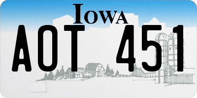 IA license plate AOT451