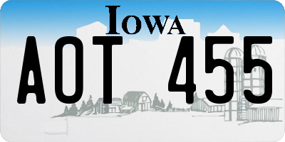 IA license plate AOT455