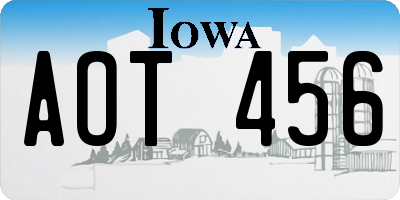 IA license plate AOT456