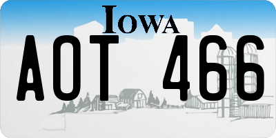 IA license plate AOT466