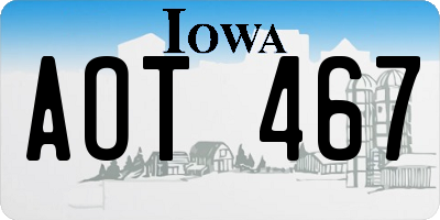 IA license plate AOT467