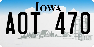 IA license plate AOT470