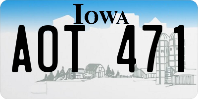 IA license plate AOT471