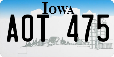 IA license plate AOT475