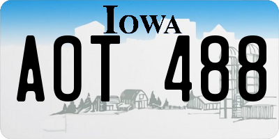 IA license plate AOT488