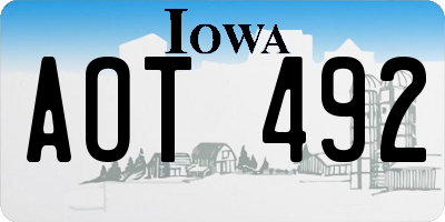 IA license plate AOT492