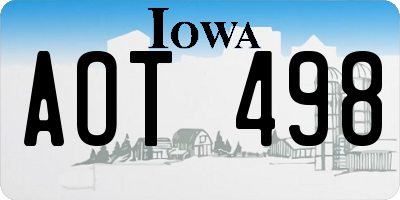 IA license plate AOT498
