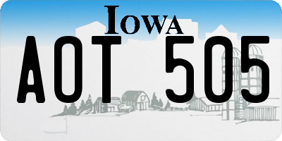 IA license plate AOT505