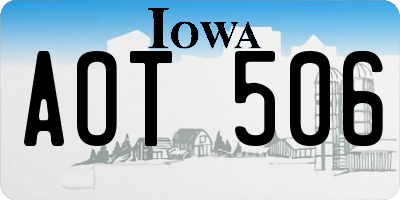 IA license plate AOT506