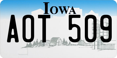 IA license plate AOT509