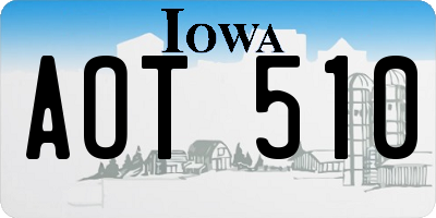 IA license plate AOT510