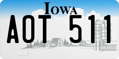 IA license plate AOT511