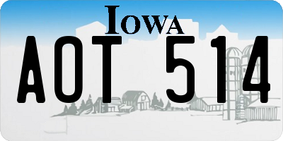 IA license plate AOT514