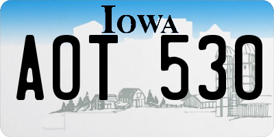 IA license plate AOT530
