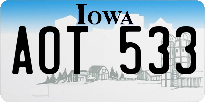 IA license plate AOT533