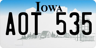 IA license plate AOT535