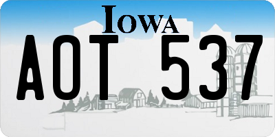 IA license plate AOT537