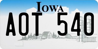 IA license plate AOT540