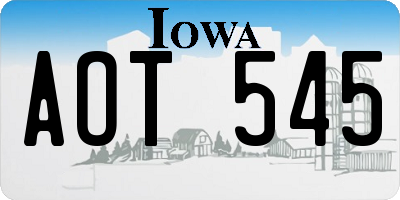 IA license plate AOT545