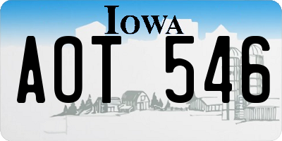 IA license plate AOT546
