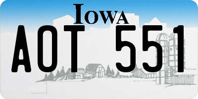 IA license plate AOT551