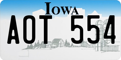 IA license plate AOT554