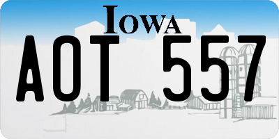 IA license plate AOT557