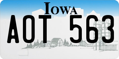 IA license plate AOT563
