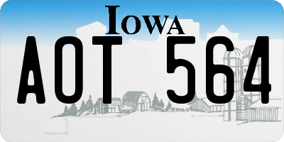 IA license plate AOT564