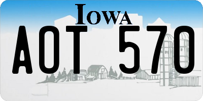 IA license plate AOT570
