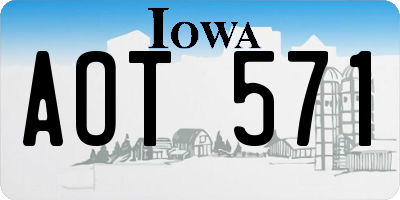 IA license plate AOT571