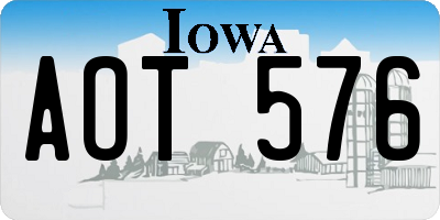 IA license plate AOT576