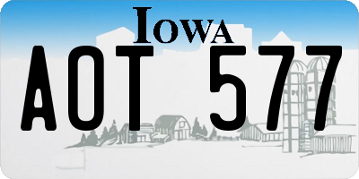 IA license plate AOT577