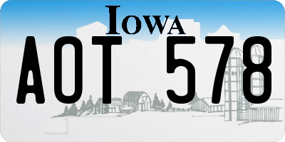IA license plate AOT578