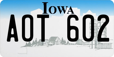 IA license plate AOT602